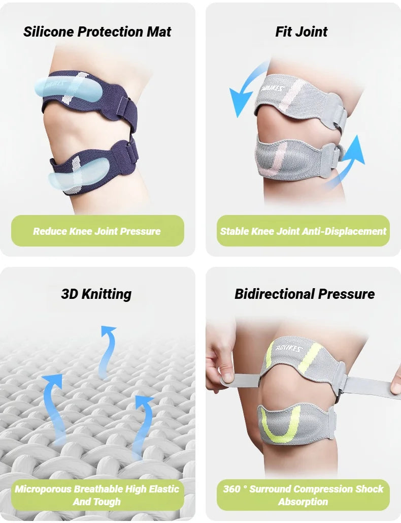 Patella Knee Strap With Silicone Pad For Patellar Tendon Support Adjustable Compression Sports Brace