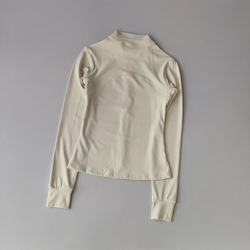 Yoga Suit Women's High-end Standing Collar Long Sleeved Sports Jacket
