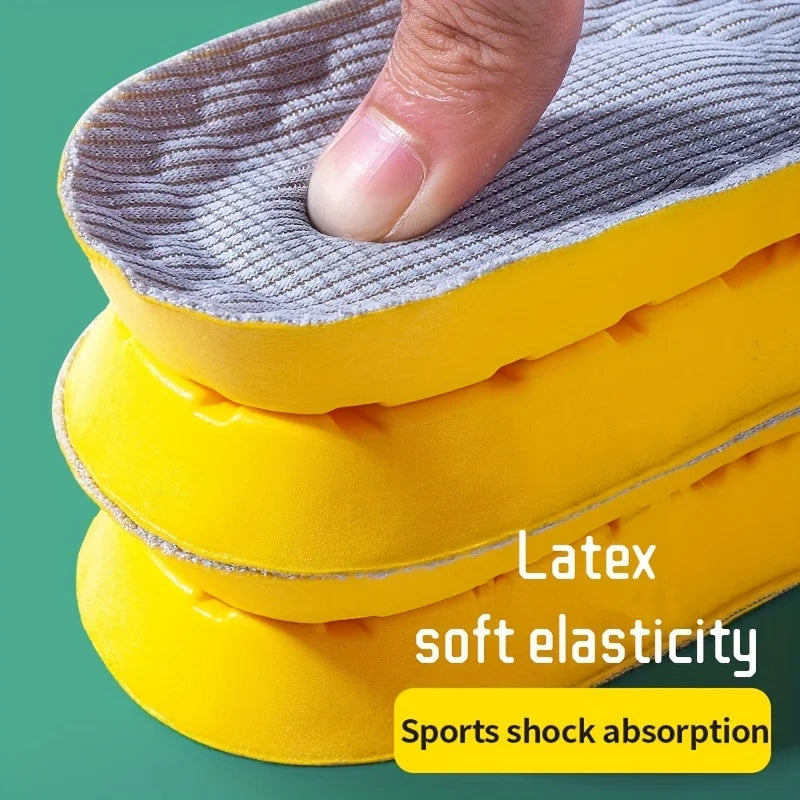 1 Pair/2Pairs Soft Latex Foam Breathable Insoles For Women Men