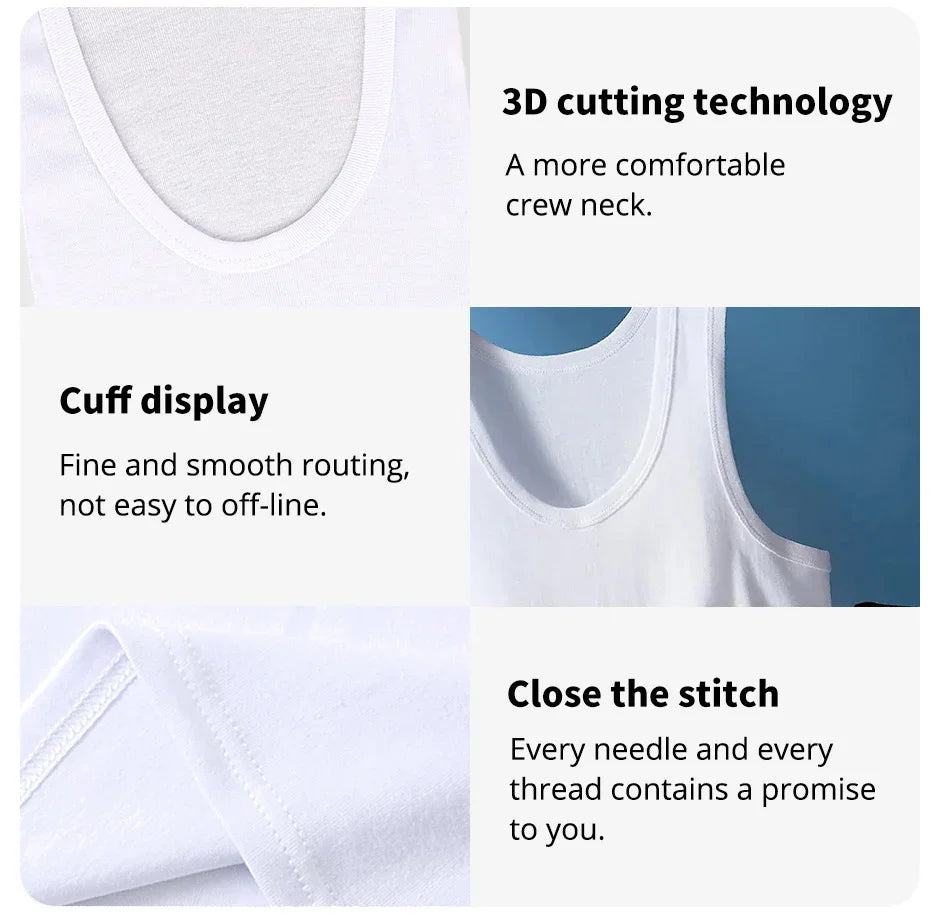 Men's Solid Color Cotton Tank Top