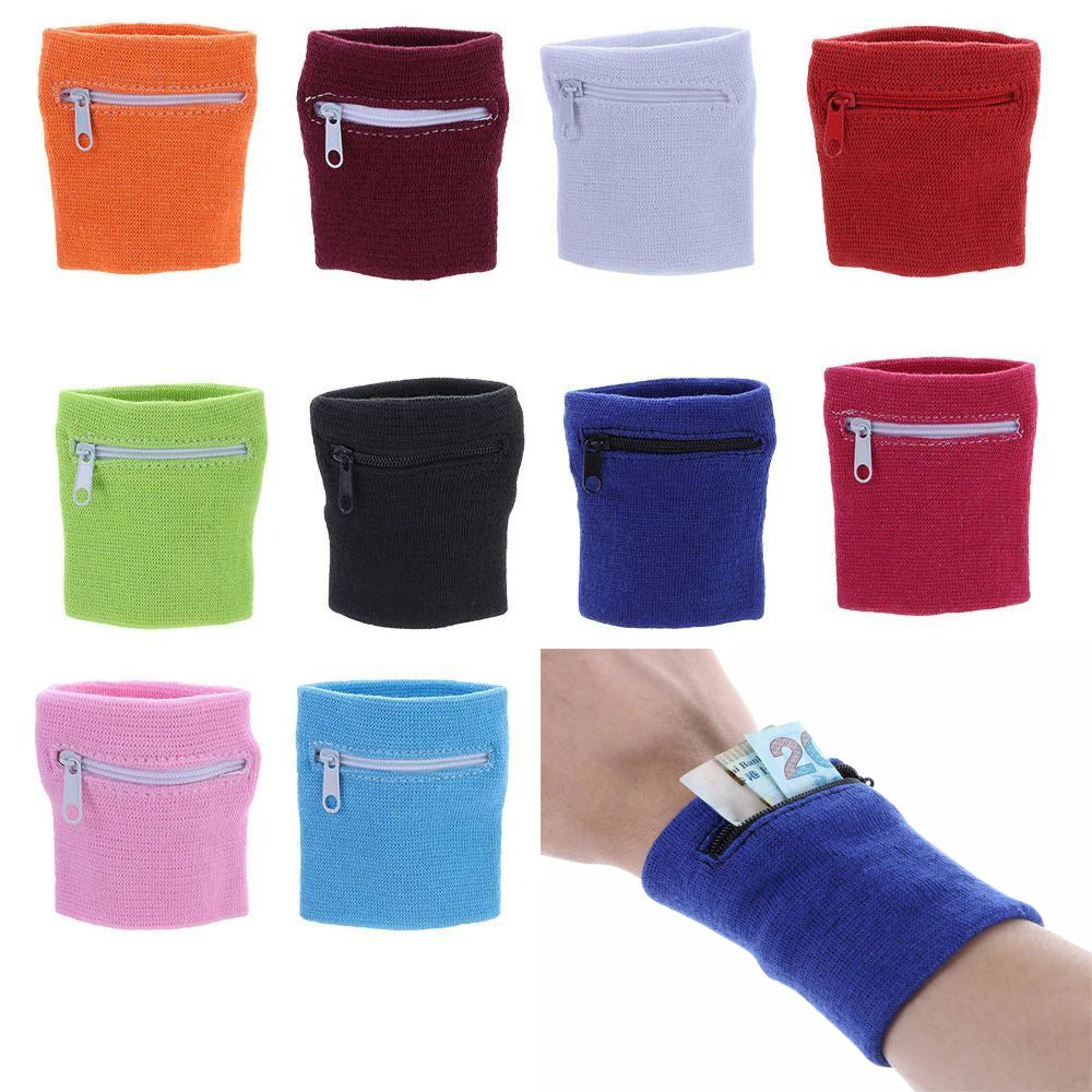 1 Piece Sports Wristband With Zipper Wrist Protection Absorbent Sleeve Towel