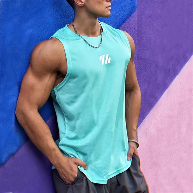 Gym Shirt Sleeveless Tank Top for Men Fitness and Sports