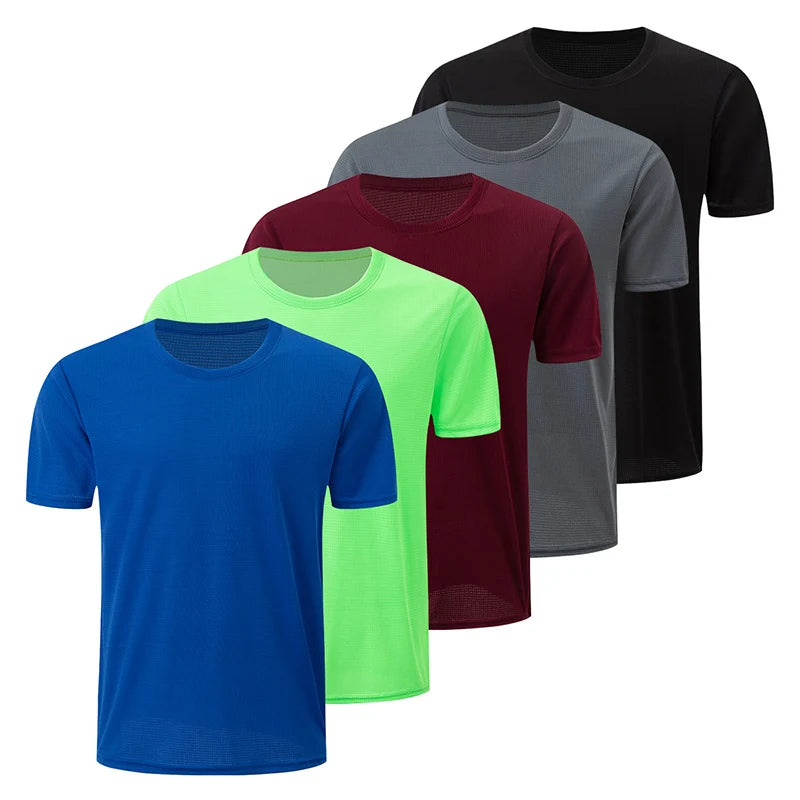 Men's Solid Color Sports Short Sleeve Fitness Shirt