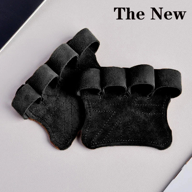 Leather Weight Lifting Training Gloves Palm Protection For Weights
