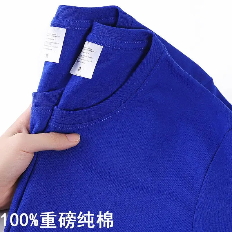 100% Cotton T-shirt Men Women Solid Color