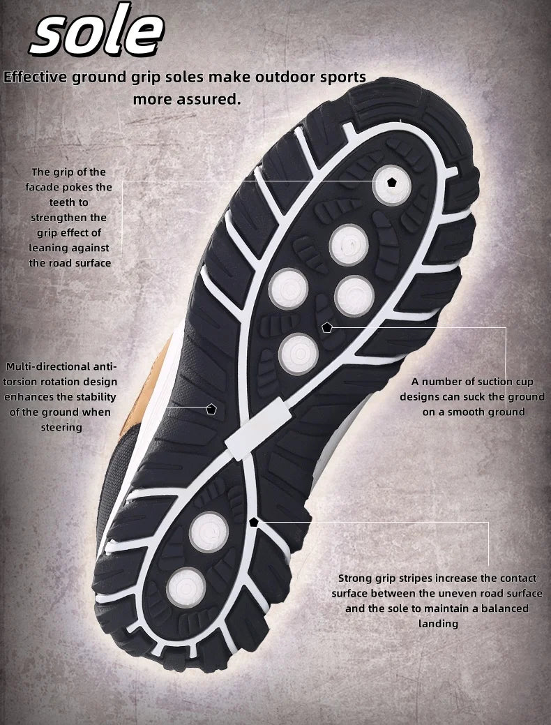 Men's Waterproof Hiking Shoes Outdoor Leather Sports Shoes