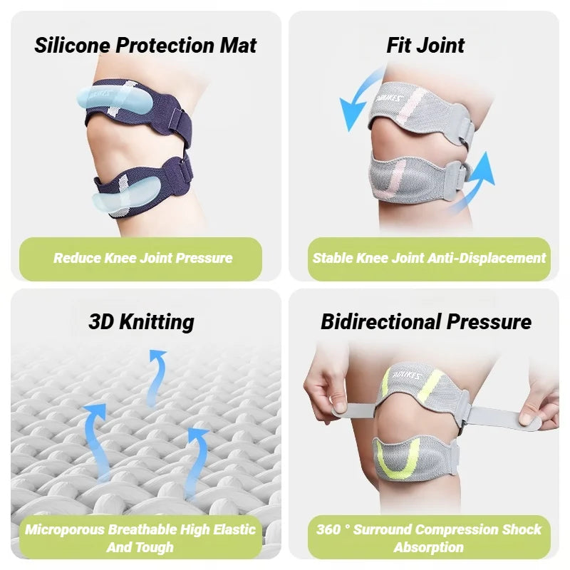 Patella Knee Strap With Silicone Pad For Patellar Tendon Support Adjustable Compression Sports Brace