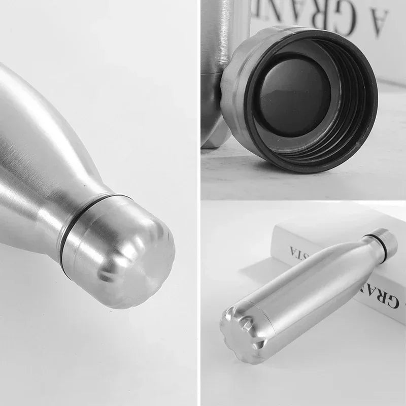 0.75/1 Liter Stainless Steel Water Bottle For Outdoor Camping Hiking Sports