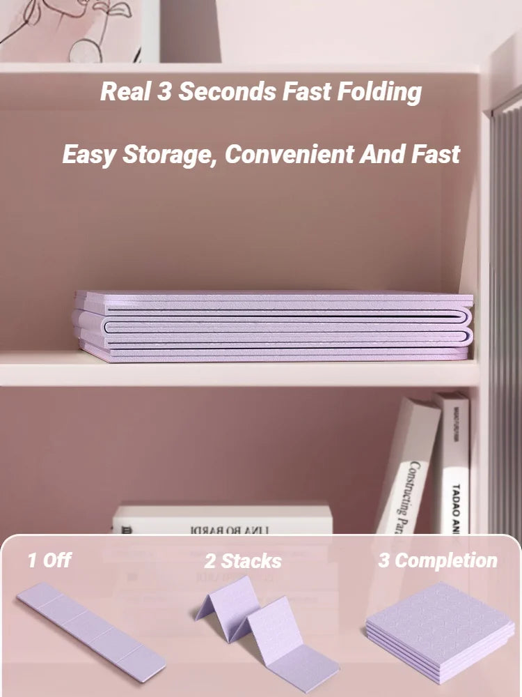 Foldable Yoga Mat Eco Friendly Folding Travel Fitness Double Sided Non-Slip For Workouts