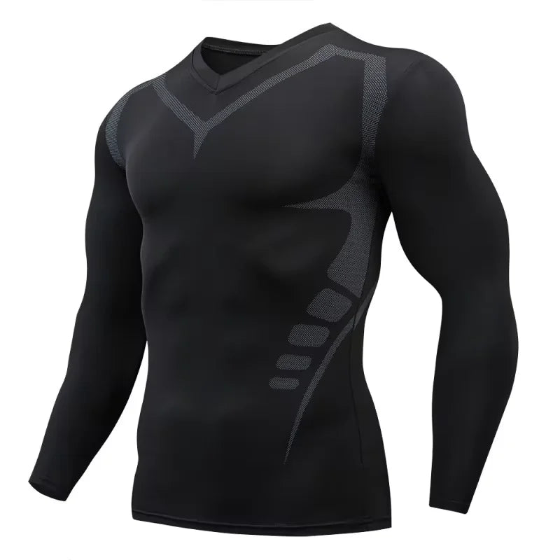 Men's Long Sleeve Compression Shirt for Running and Fitness