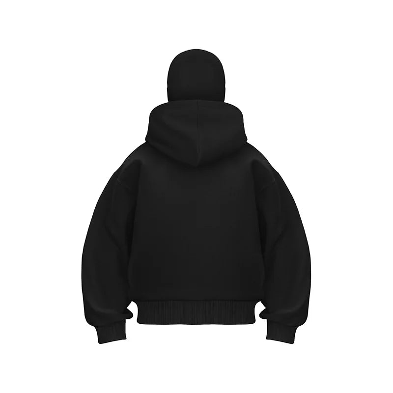 Double Hoodie Attached Ski Mask For Men Women