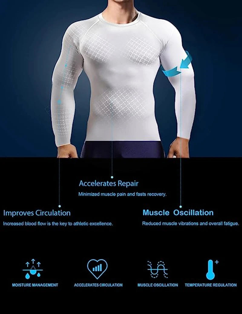 Spider Print Long Sleeve Compression Shirt for Men Fitness
