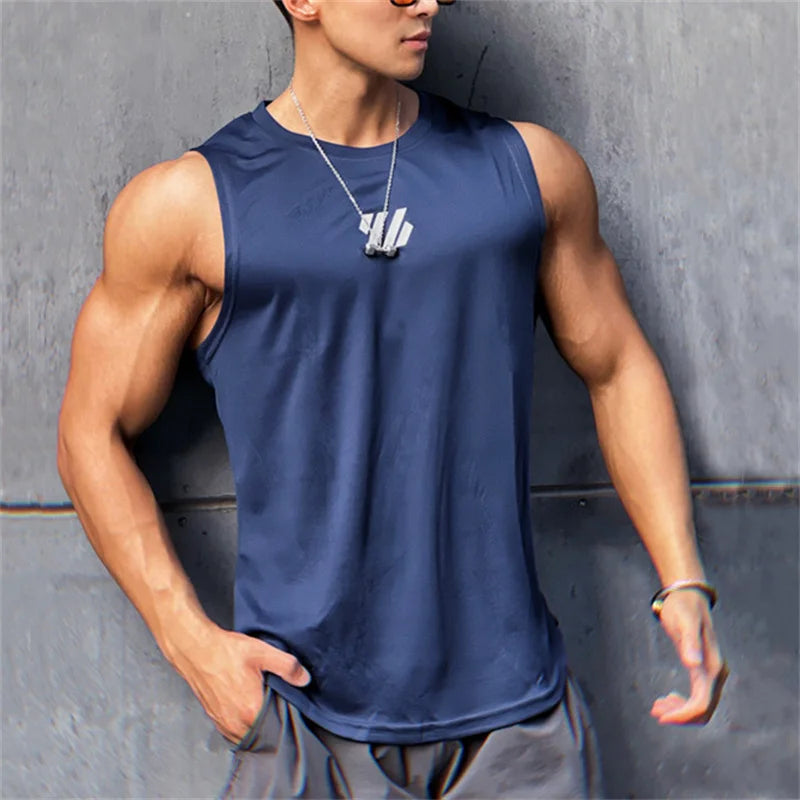 Gym Shirt Sleeveless Tank Top for Men Fitness and Sports