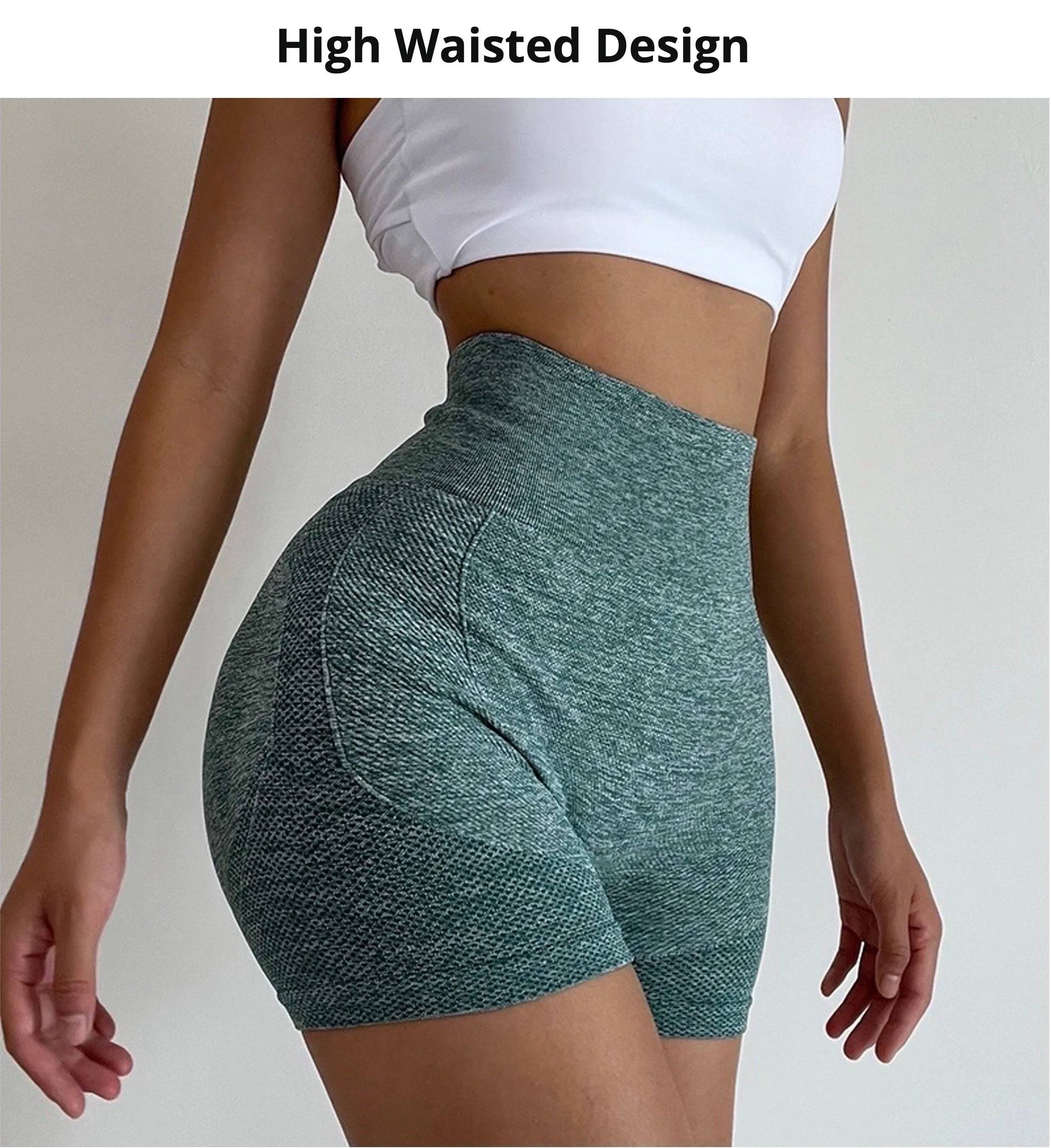 Seamless Yoga Shorts High Waist Workout Fitness
