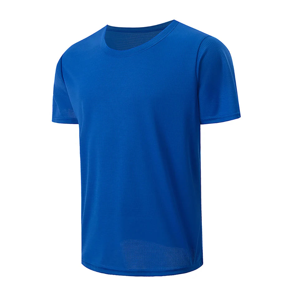 Men's Solid Color Sports Short Sleeve Fitness Shirt