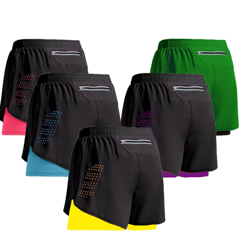 Men Running Shorts Gym Sports Shorts 2 In 1 For Fitness Training