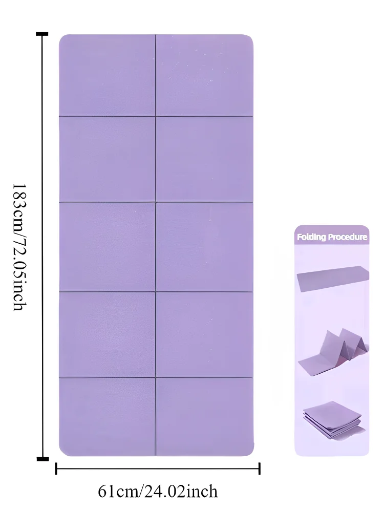 Foldable Yoga Mat Eco Friendly Folding Travel Fitness Double Sided Non-Slip For Workouts