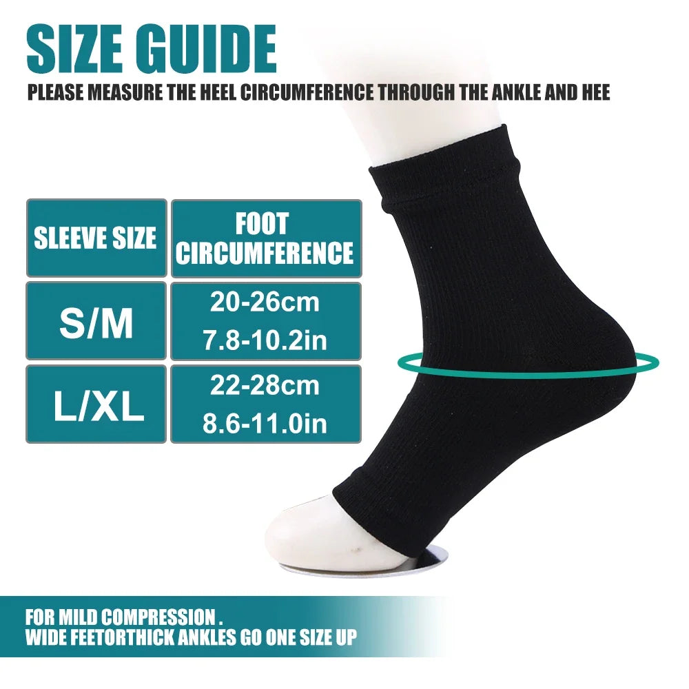 2 Pair Compression Ankle Brace For Heels Arch Support