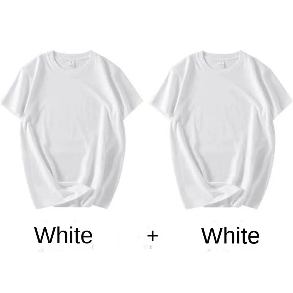 2 Pack 100% Cotton Solid T Shirts Men and Women