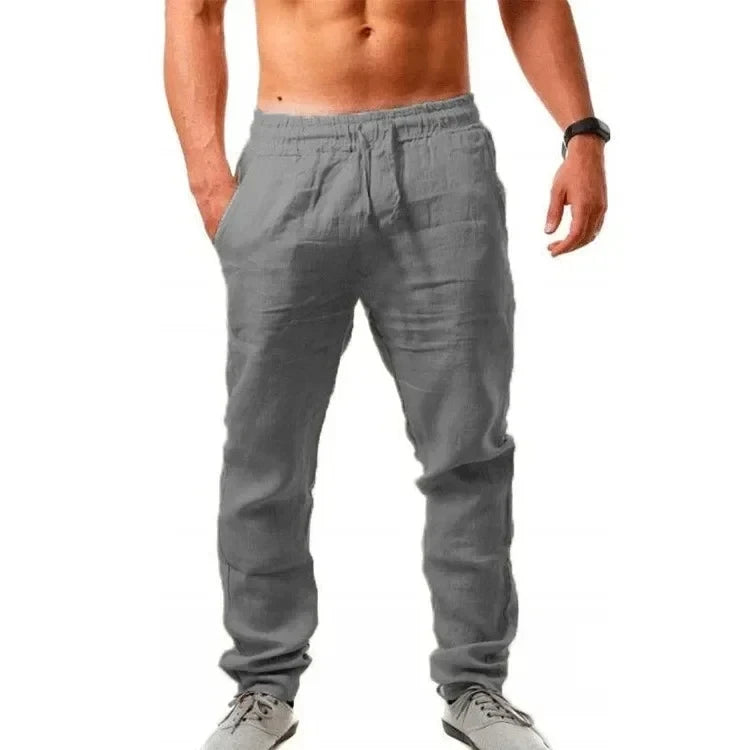 Men Breathable Pure Cotton Sweatpants Outdoor Sports Wide Leg Sweats