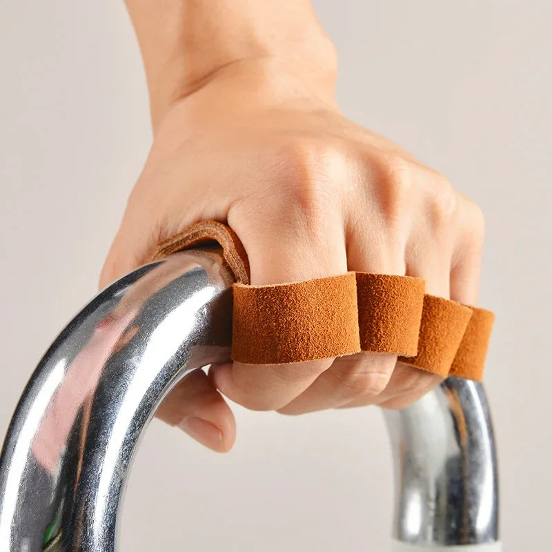 Leather Weight Lifting Training Gloves Palm Protection For Weights