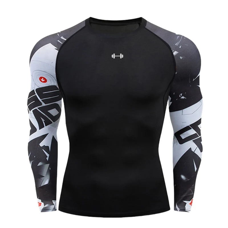 Gym Compression Dry Fit Men's Long Sleeve Fitness T-shirt