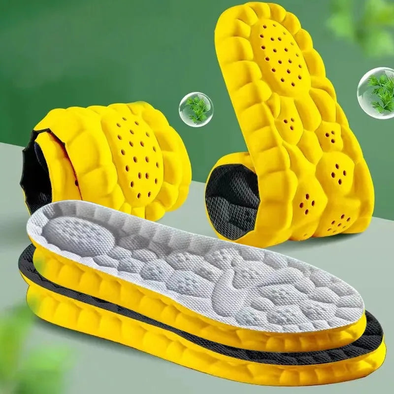 4D Cloud Technology Sports Insoles for Shoes Breathable Shock Absorption Cushion Running Insoles