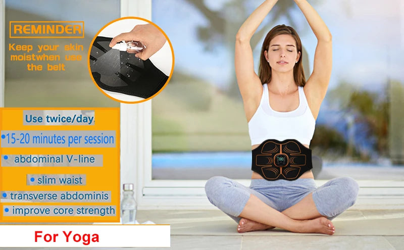 Electric Abdominal Muscle Stimulator EMS Trainer Belt Home Gym Fitness Slimming Massager