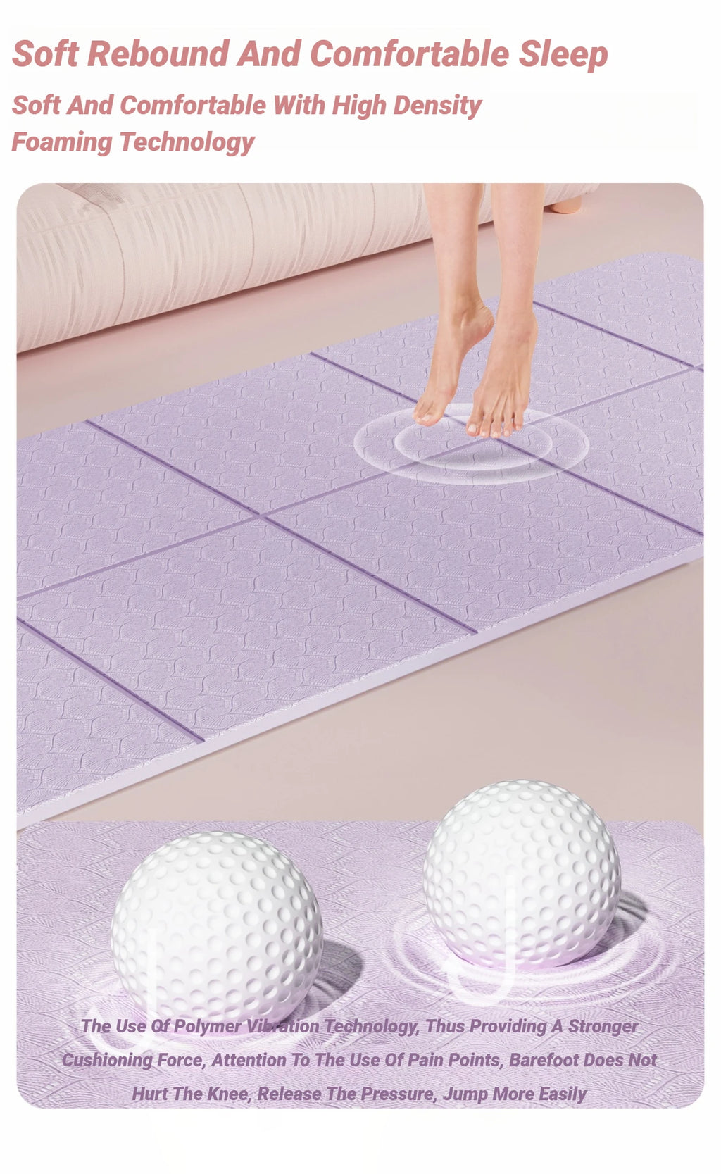 Foldable Yoga Mat Eco Friendly Folding Travel Fitness Double Sided Non-Slip For Workouts