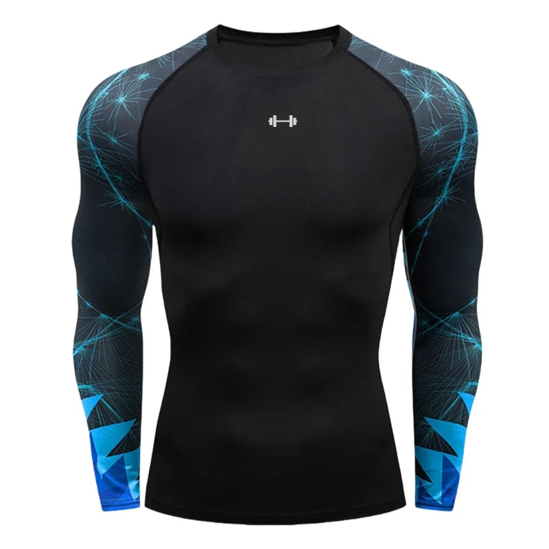 Gym Compression Dry Fit Men's Long Sleeve Fitness T-shirt