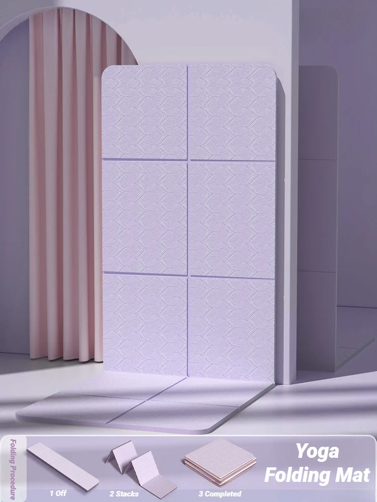 Foldable Yoga Mat Eco Friendly Folding Travel Fitness Double Sided Non-Slip For Workouts