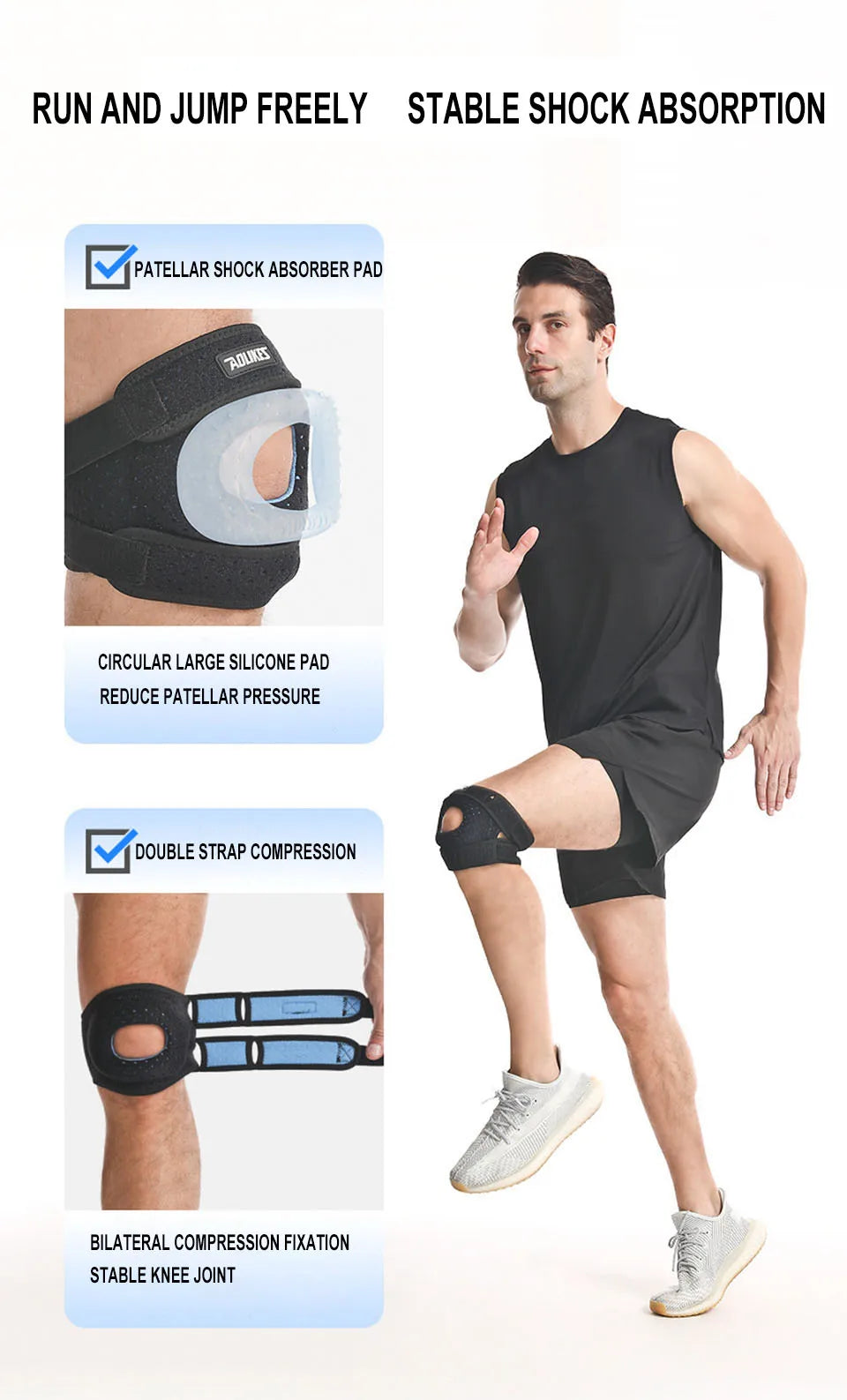 1Piece Patella Knee Brace Compression Support for Men Women