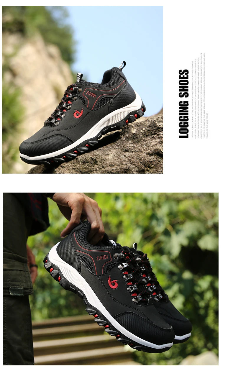 Men's Waterproof Hiking Shoes Outdoor Leather Sports Shoes