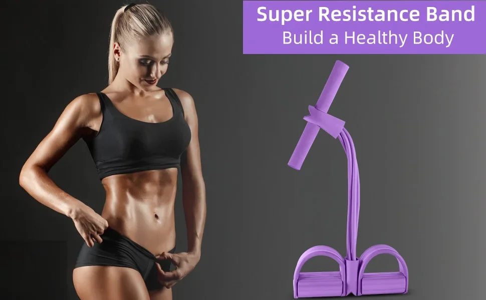 Resistance Band Tensioner with Non-Slip Handles - Home Fitness Equipment for Abdominal Muscle Training