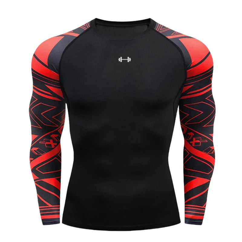 Gym Compression Dry Fit Men's Long Sleeve Fitness T-shirt