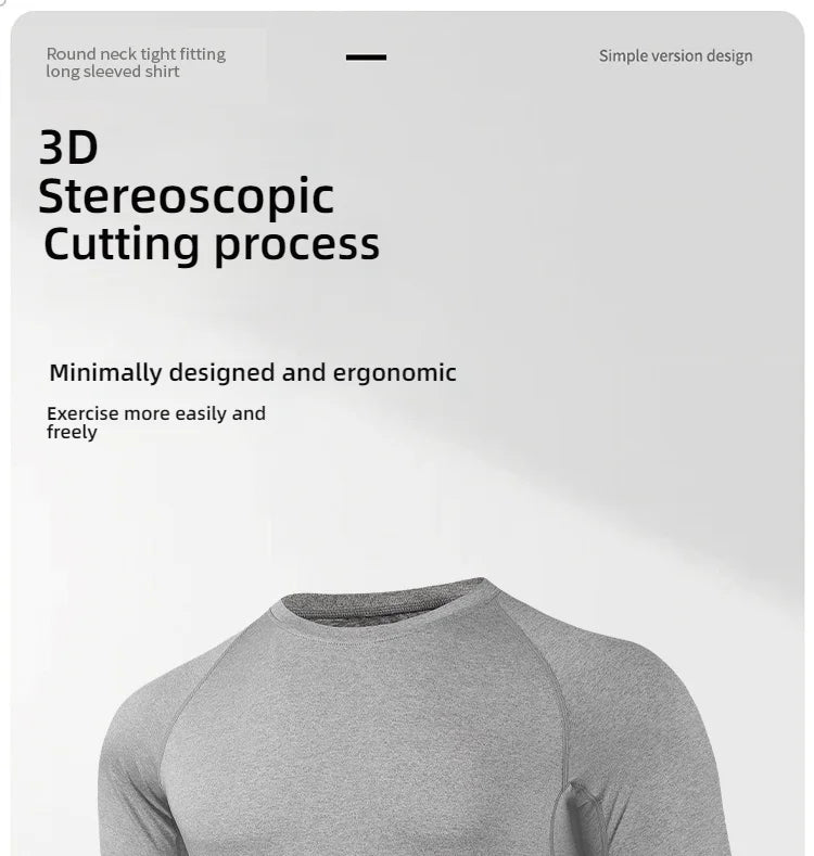 Long Sleeve Men's Running Fitness Compression Shirt