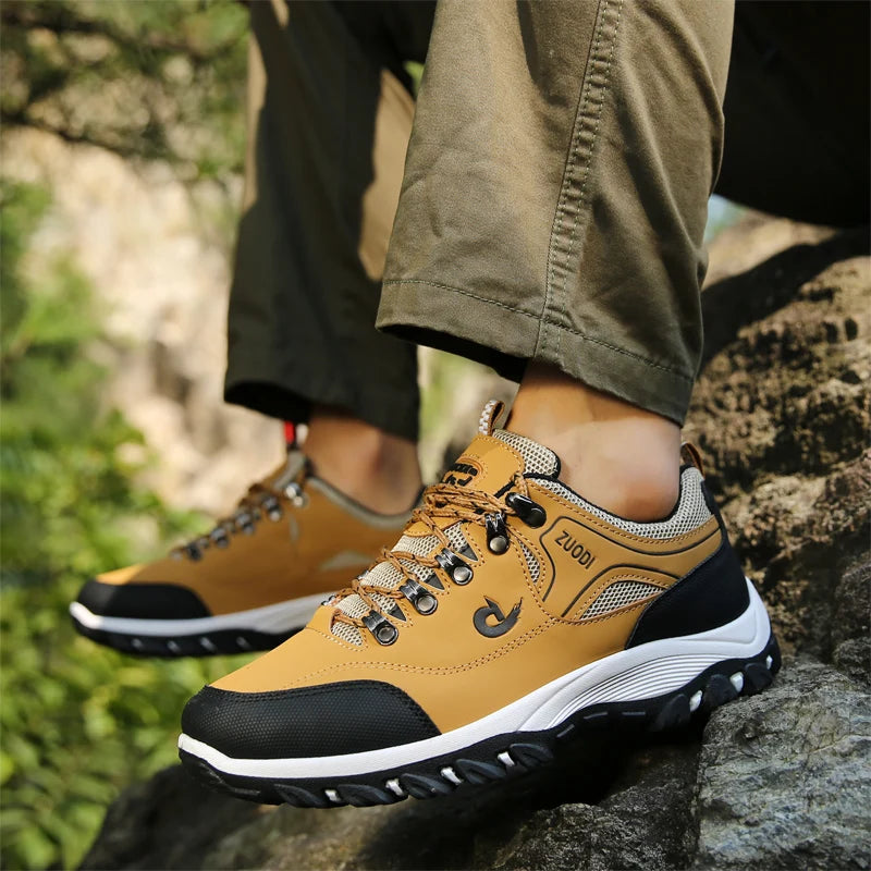 Men's Waterproof Hiking Shoes Outdoor Leather Sports Shoes