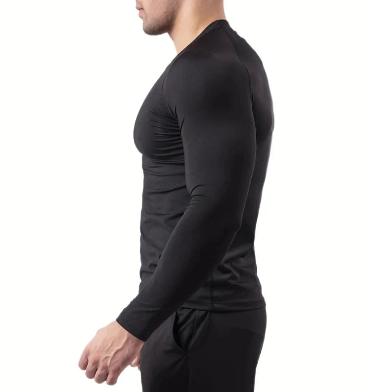 Spider Print Long Sleeve Compression Shirt for Men Fitness