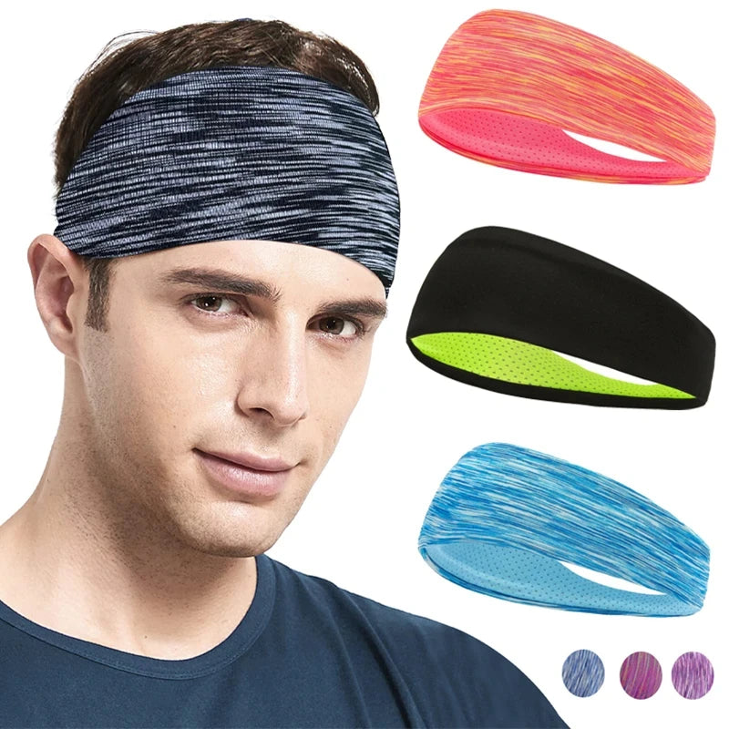 3 Pack Sweatband for Men/Women Elastic Sport Headbands