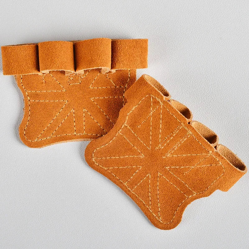 Leather Weight Lifting Training Gloves Palm Protection For Weights