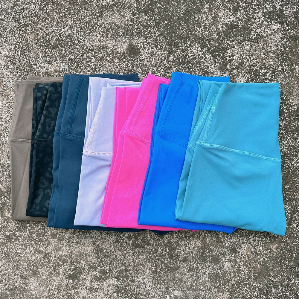 Solid Color High Waist Yoga Leggings For Women
