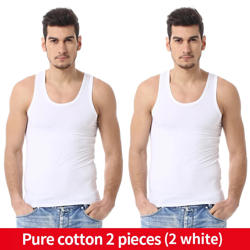 Men's Solid Color Cotton Tank Top