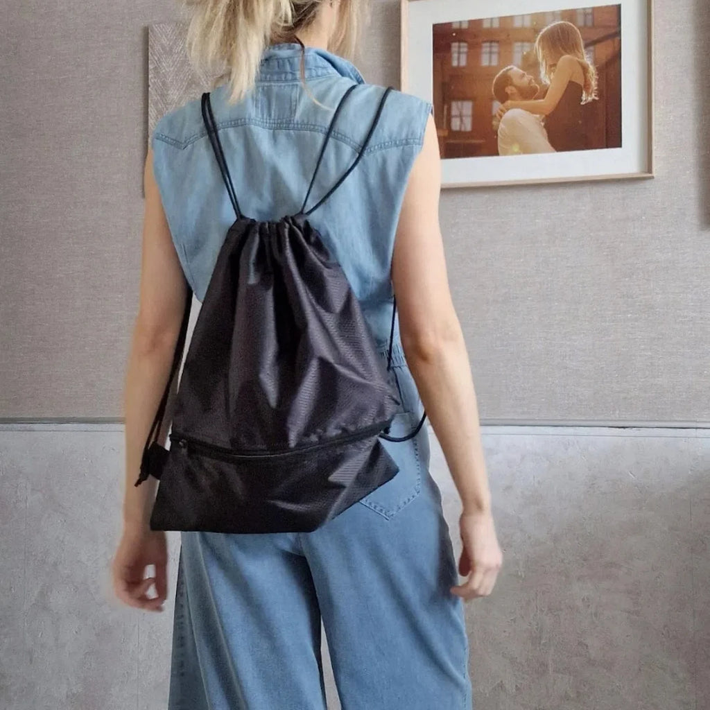 Portable Drawstring Backpack – Foldable Lightweight Bag for Travel, Gym & Outdoor