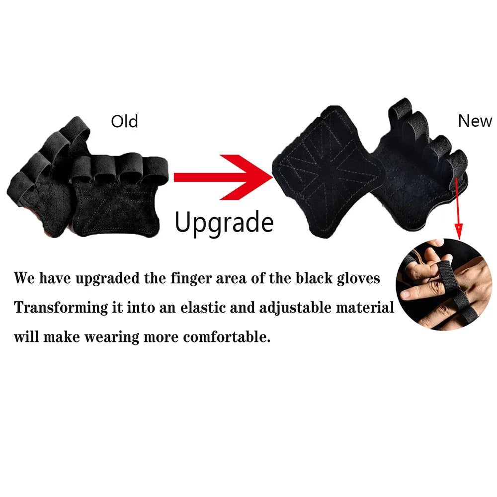 Leather Weight Lifting Training Gloves Palm Protection For Weights