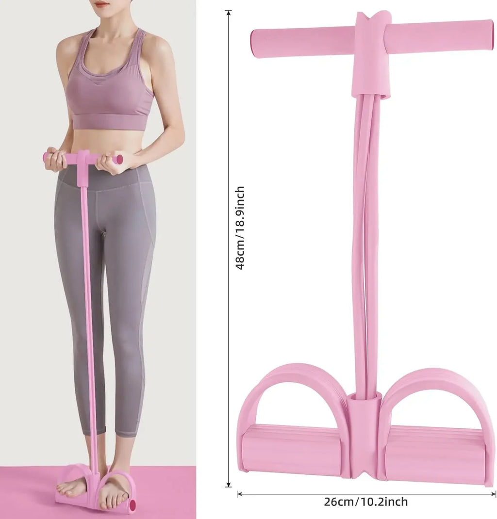 Resistance Band Tensioner with Non-Slip Handles - Home Fitness Equipment for Abdominal Muscle Training