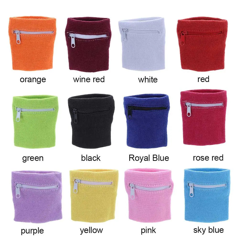 1 Piece Sports Wristband With Zipper Wrist Protection Absorbent Sleeve Towel