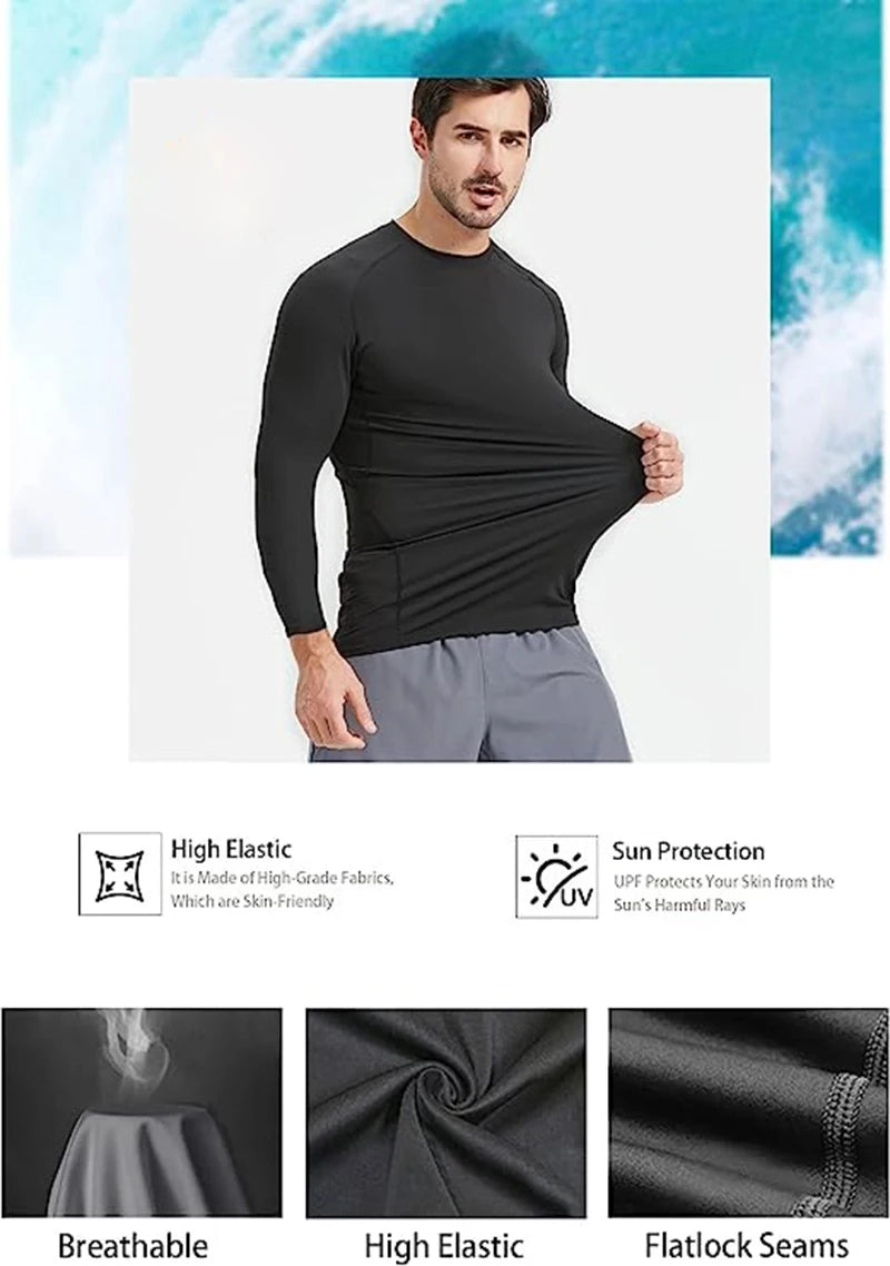 Spider Print Long Sleeve Compression Shirt for Men Fitness