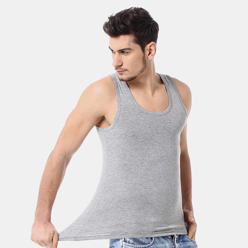 Men's Solid Color Cotton Tank Top