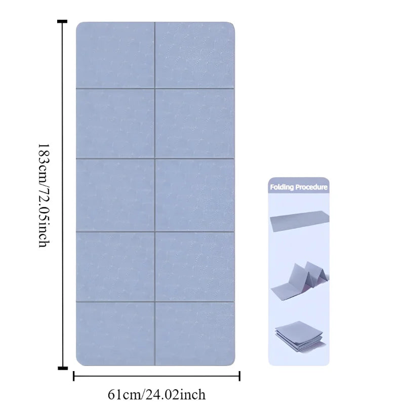 Foldable Yoga Mat Eco Friendly Folding Travel Fitness Double Sided Non-Slip For Workouts