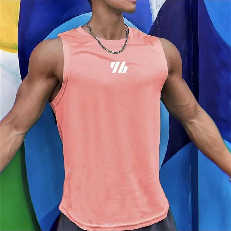 Gym Shirt Sleeveless Tank Top for Men Fitness and Sports